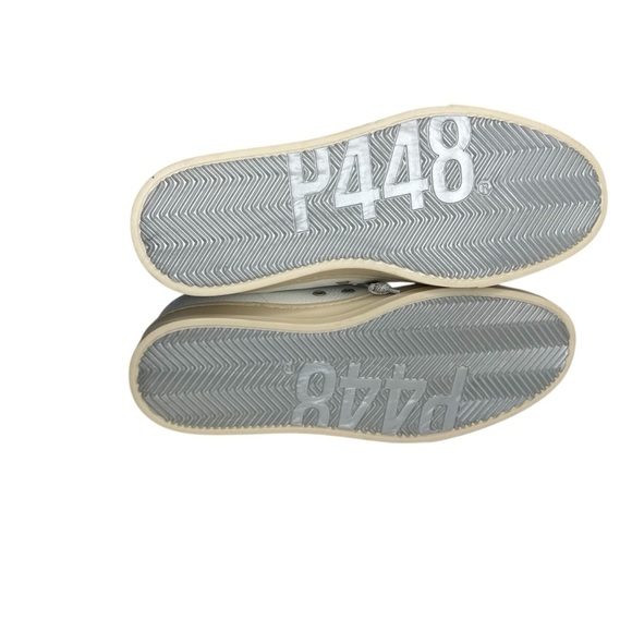 NWOT P448 Jack Perforated Low Top Sneaker in White/ Dakar. Sz: EU 38/US 8.5-9 - Picture 6 of 15